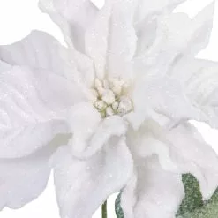 Outlet ???? White Glitter Poinsettia Stem by Ashland® ✔️ -Ashland Sales 10701329 2