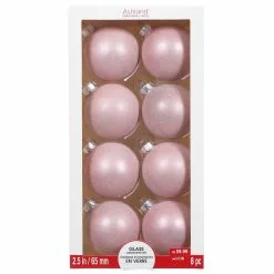 Brand new ???? Assorted 8ct. 2.5" Light Pink Glass Ball Ornaments by Ashland® ???? -Ashland Sales 10701624 6