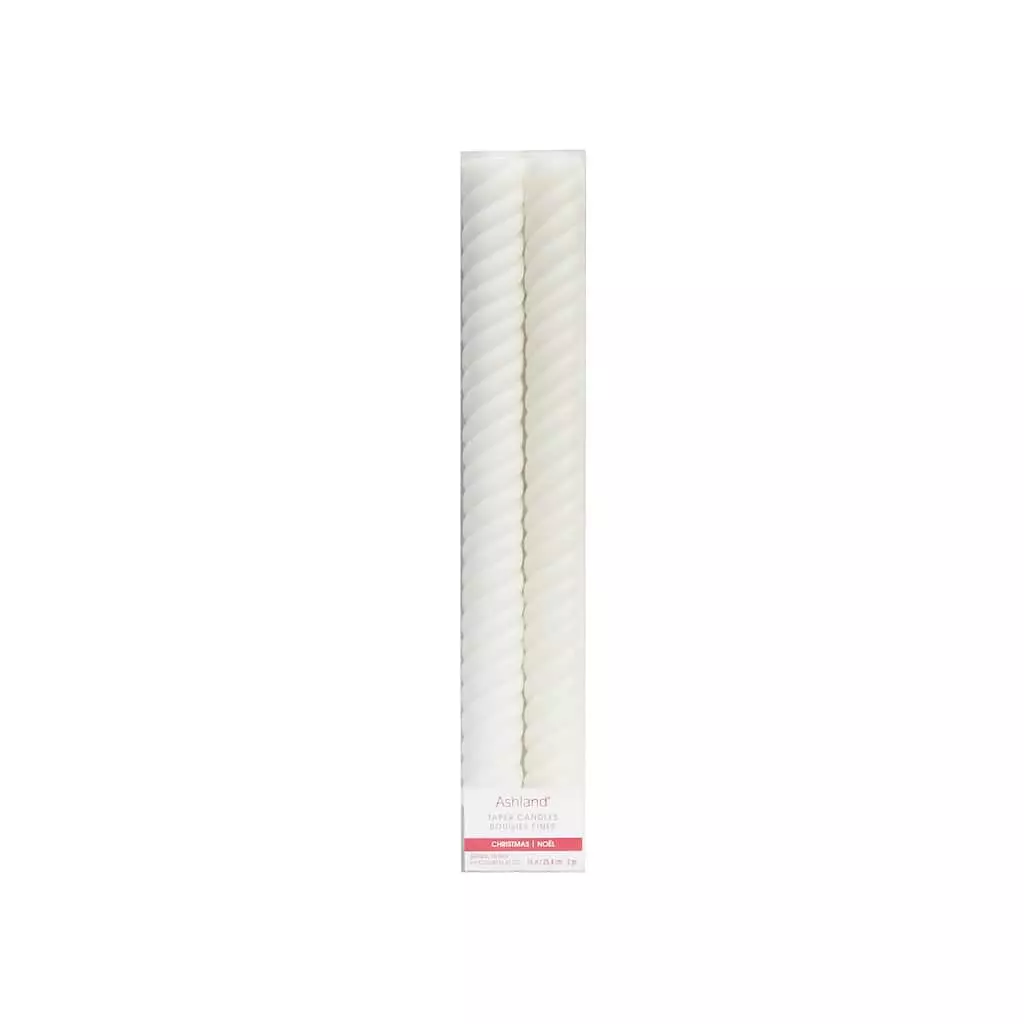 Small Classic Discount 🛒 10" White Spiral Taper Candles by Ashland