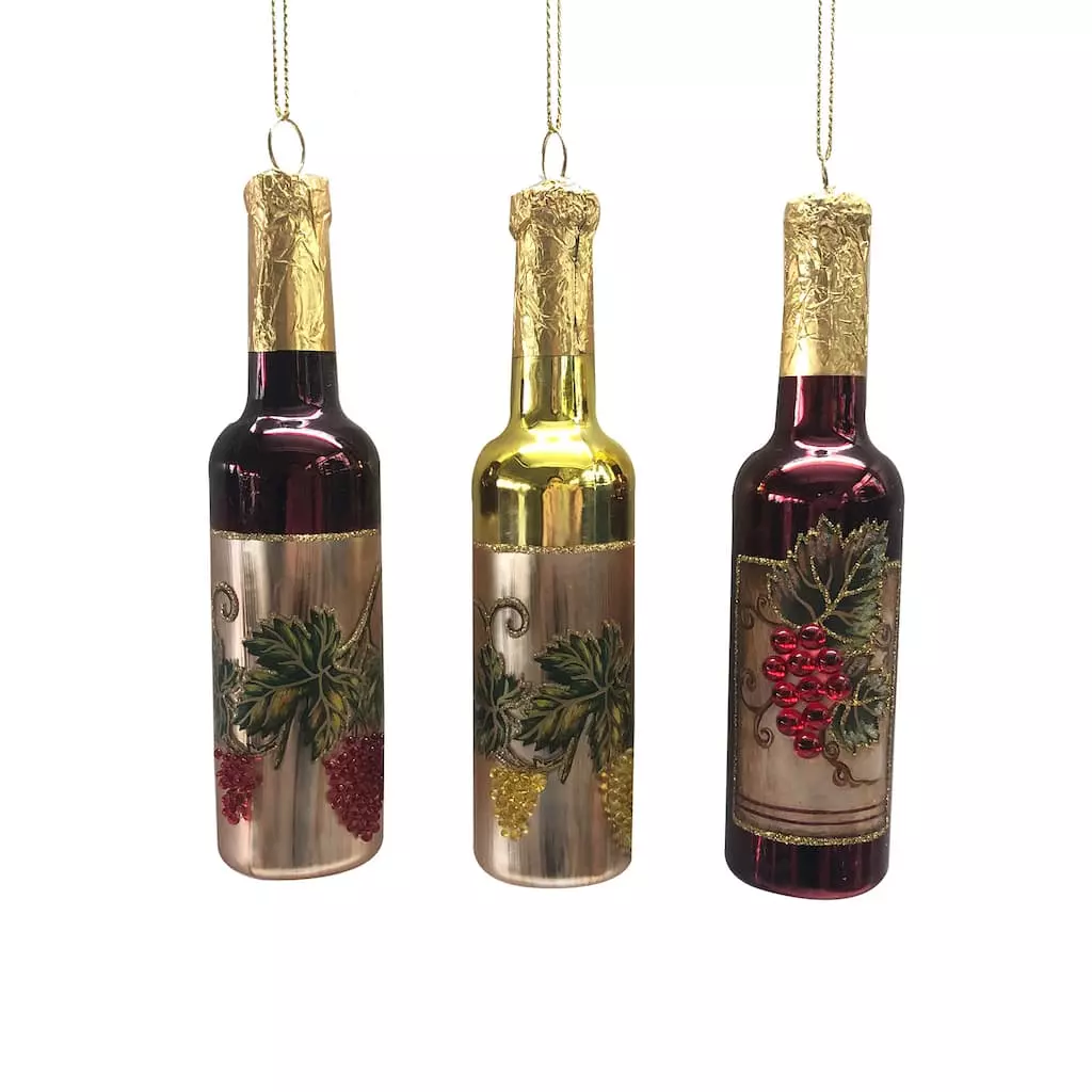 Cheap ???? Assorted Glass Wine Bottle Ornament by Ashland® ✨ 3 Cheap ???? Assorted Glass Wine Bottle Ornament by Ashland® ✨