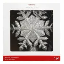 Discount ???? 9" Silver Glitter Snowflake Multicolor Light Projector Tree Topper by Ashland® ????