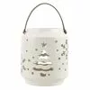 Discount ⌛ 7" White ???? Christmas Tree & Snowflake Ceramic Tealight Lantern by Ashland® ????