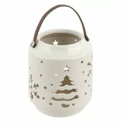 Discount ⌛ 7" White ???? Christmas Tree & Snowflake Ceramic Tealight Lantern by Ashland® ???? -Ashland Sales 10702120 2