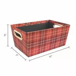 Cheapest ???? Small Red Plaid ???? Christmas Gift Bin by Ashland® ???? -Ashland Sales 10703264 3