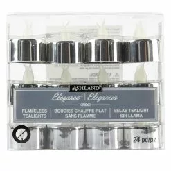 Discount ???? 12 Packs: 24ct. (288 total) Silver LED Silver Tealight Candles by Ashland® ????