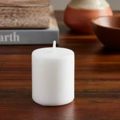 Coupon ⭐ 24 Pack: 2" x 2" Fresh Linen Mini Pillar Candle by Ashland® ⌛ -Ashland Sales MP338295 20