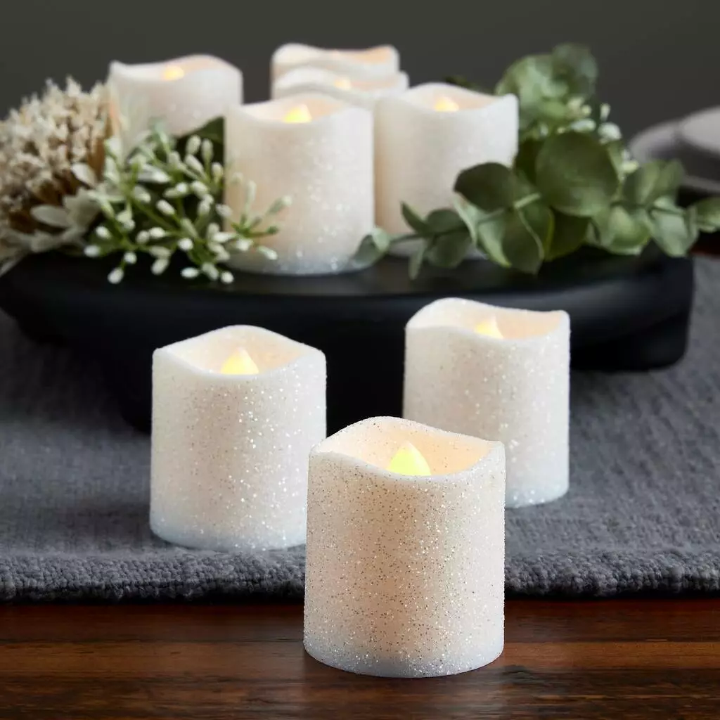 Top 10 ???? 8 Packs: 12 ct. (96 total) White Glitter LED Votive Candles by Ashland® ???? 6 Top 10 ???? 8 Packs: 12 ct. (96 total) White Glitter LED Votive Candles by Ashland® ???? - Image 4