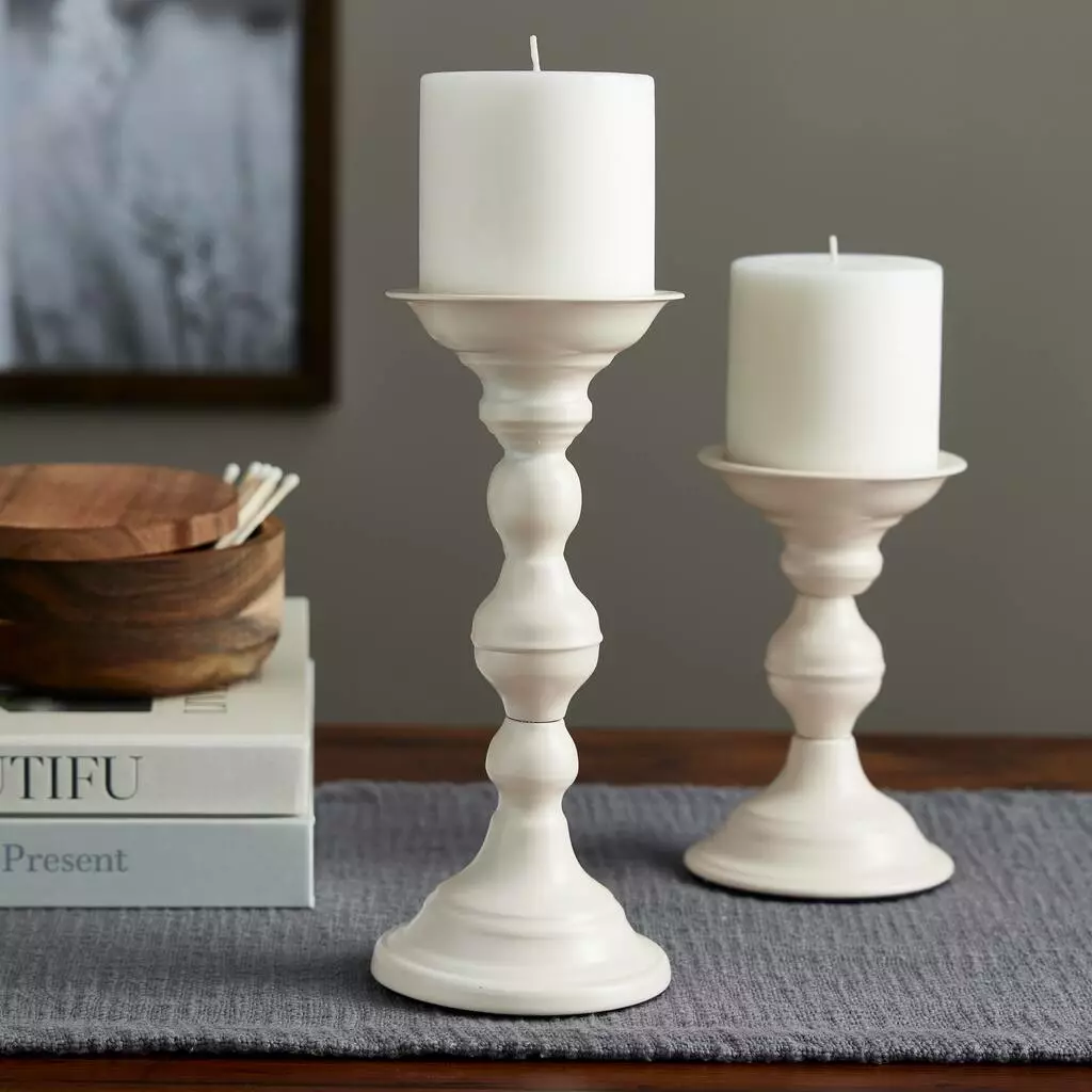 New ???? 6 Pack: 9" Cream Metal Pillar Candle Holder by Ashland® ???? 4 New ???? 6 Pack: 9" Cream Metal Pillar Candle Holder by Ashland® ???? - Image 2